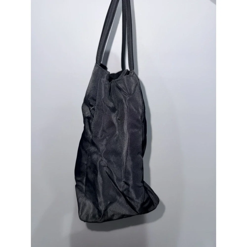 PRADA Tote Bag Black Nylon Unisex Y2K Vintage S - Picture 2 of 16